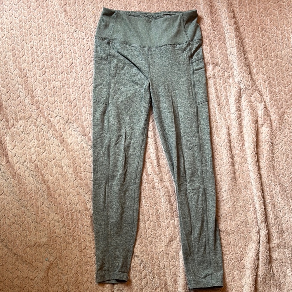Gray High-Waisted Leggings
